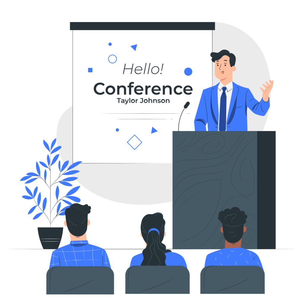Stage of a virtual conference