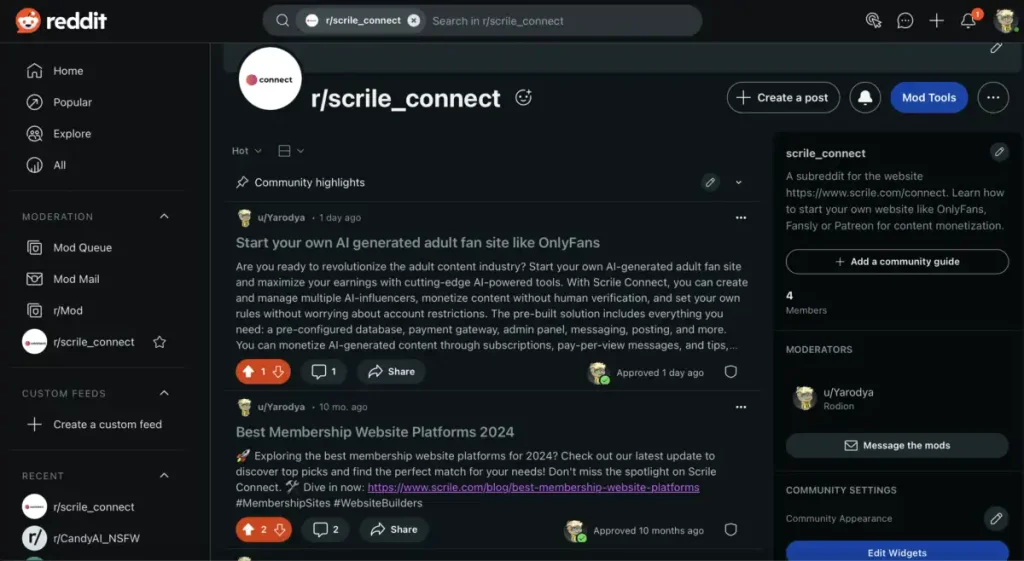subreddit scrile connect